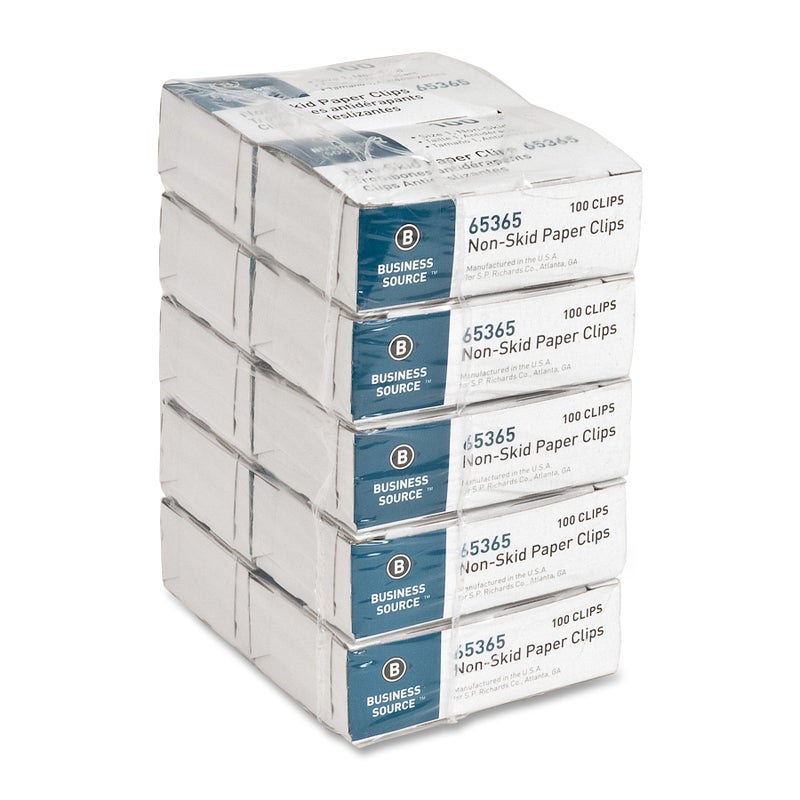 Business Source Nonskid Paper Clips, Regular, 100 Count (Pack of 10) (65365) - Image 1